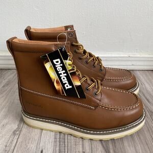 VTG Sears DieHard Men's 8.5 SureTrack Leather Soft Toe Brown Work Boot 84994 New